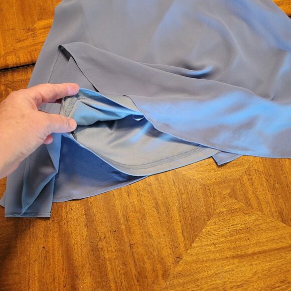 Lulu's Smoky Blue Backless Chiffon Cocktail Dress - Picture 6 of 13